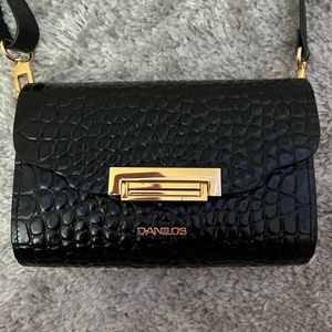 Danilos Black Croc Crossbody Purse